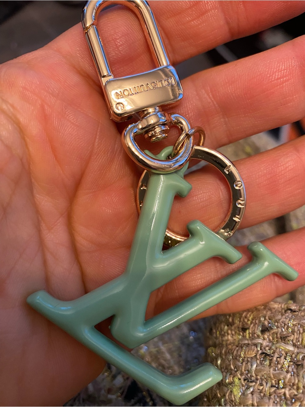 Unbranded Mint Green  Key Charm with gold Hardware